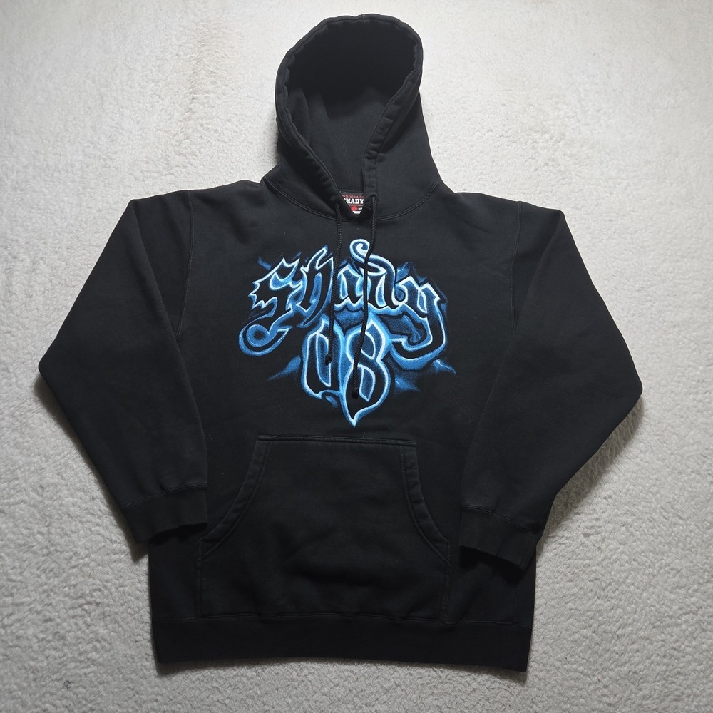 Y2K Shady Limited Pullover Black Hoodie Size Small Airbrush Graffiti Hip Hop Rap